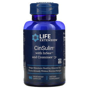 Life Extension, CinSulin with InSea2 and Crom, 90 Capsules - 737870150398 | Hilife Vitamins