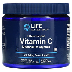 Life Extension, Effervescent Vitamin C, Magne, 180 Crystals - 737870173618 | Hilife Vitamins