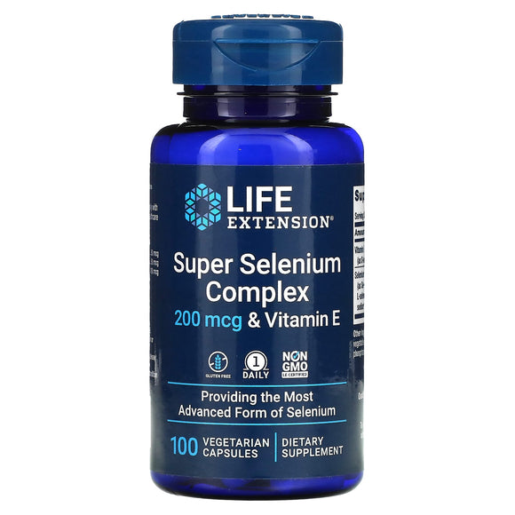 Life Extension, Super Selenium Complex 200 mcg & Vitamin E, 100 Vegetarian Capsules - 737870177814 | Hilife Vitamins