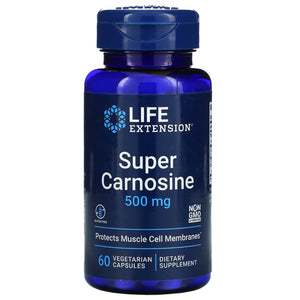 Life Extension, Super Carnosine, 500 mg, 60 Vegetarian Capsules - 737870202066 | Hilife Vitamins