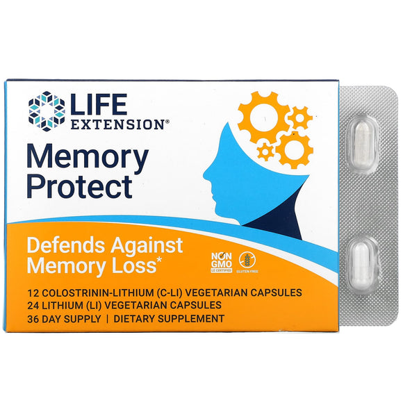 Life Extension, Memory Protect, 36 Vegetarian Capsules - 737870210139 | Hilife Vitamins