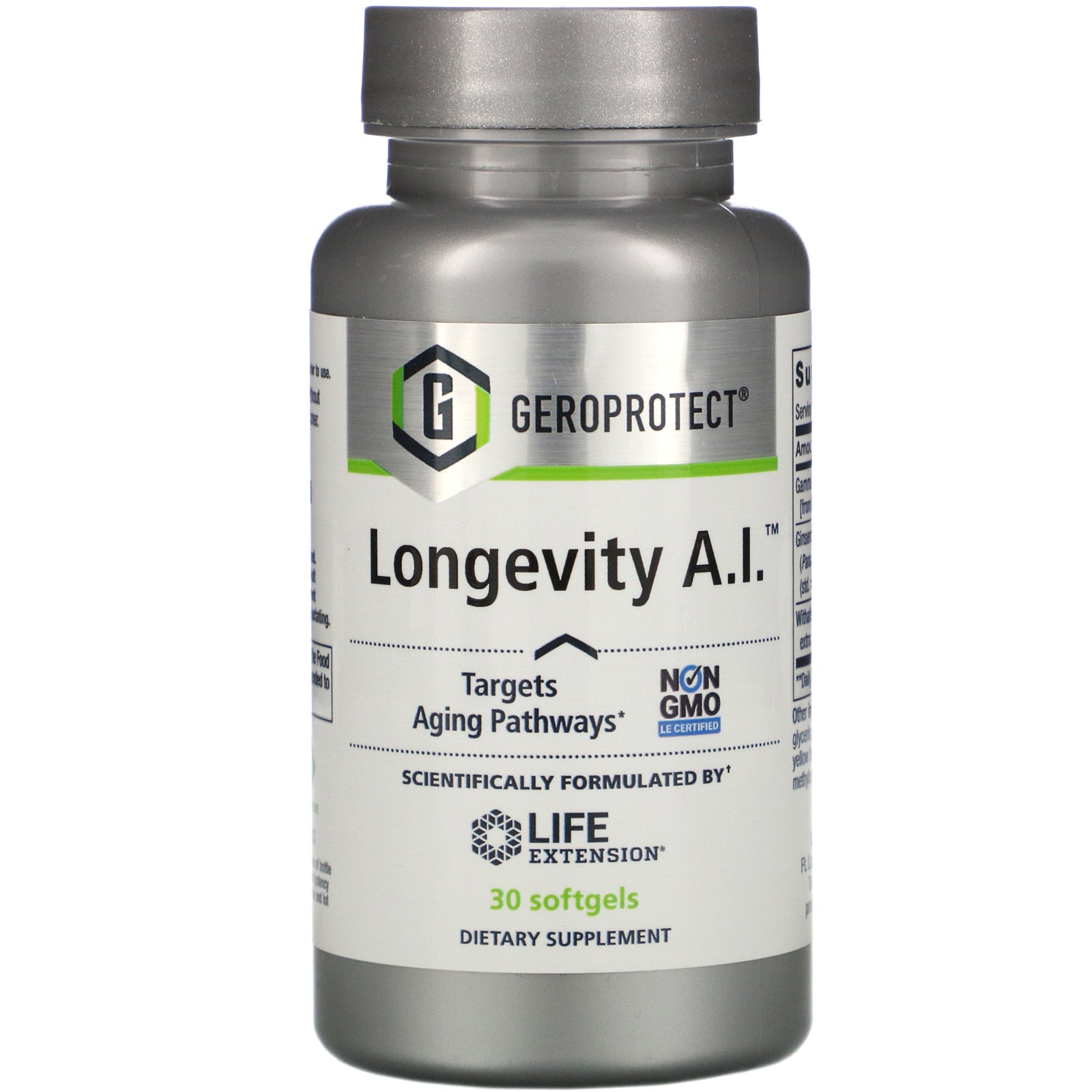 Life Extension, GEROPROTECT™ LONGEVITY A.I.™, 30 Softgels UPC 737870213338 | HiLife Vitamins