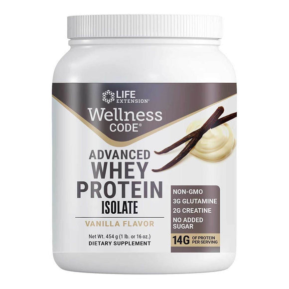 Life Extension, Advanced Whey Protein Isolate Vanilla, 16 Oz - 737870224600 | Hilife Vitamins