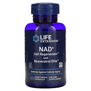 Life Extension, Optimized NAD+ Cell Regenerator with Resveratrol, 30 Vegetarian Capsules - 737870234838 | Hilife Vitamins