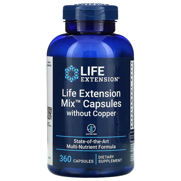 Life Extension, Mix Capsules without Copper, 360 Capsules - 737870236436 | Hilife Vitamins