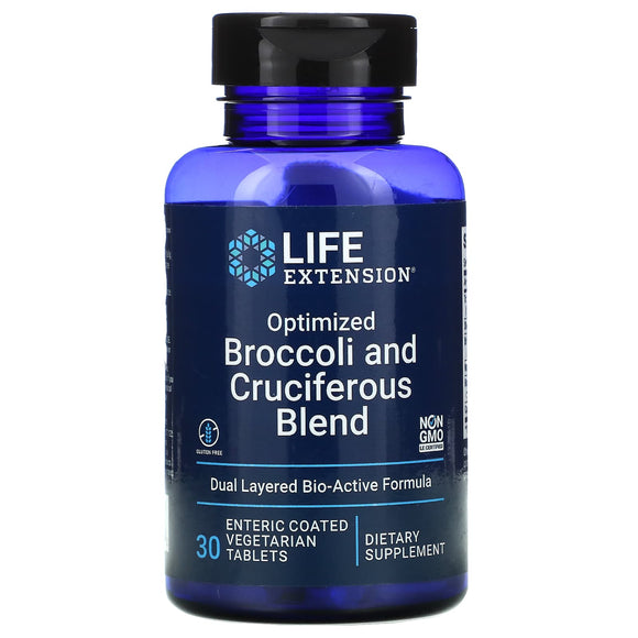 Life Extension, Optimized Broccoli and Crucif, 30 Enteric-Coated Tablets - 737870236832 | Hilife Vitamins