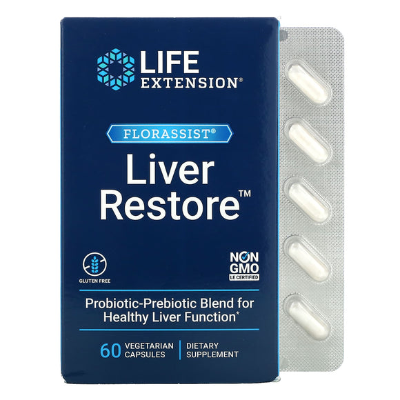 Life Extension, FLORASSIST Liver Restore, 60 Capsules - 737870240266 | Hilife Vitamins