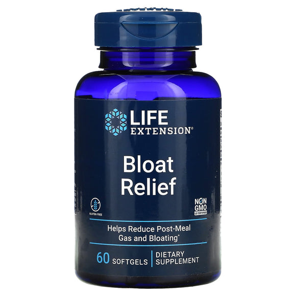 Life Extension, Bloat Relief, 60 Softgels - 737870241263 | Hilife Vitamins