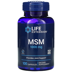 Life Extension, MSM, 1,000 mg, 100 Capsules - 737870451105 | Hilife Vitamins