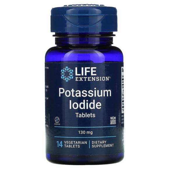 Life Extension, Potassium Iodide Tablets, 130, 14 Tablets - 737870577140 | Hilife Vitamins