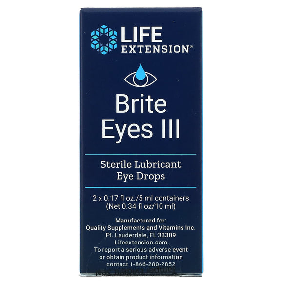 Life Extension, Brite Eyes III, 2 Vials, .34 Oz - 737870893509 | Hilife Vitamins
