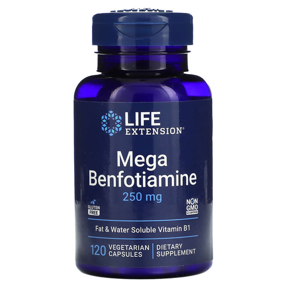 Life Extension, Mega Benfotiamine, 250 mg, 120 Capsules - 737870925125 | Hilife Vitamins