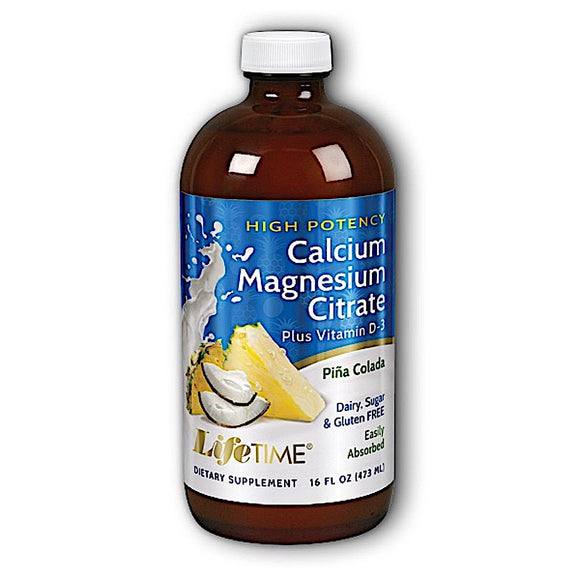 Lifetime, Cal Mag Citrate Hi-Potency Sugar Free Pina Colada, 16 Oz - 053232400124 | Hilife Vitamins