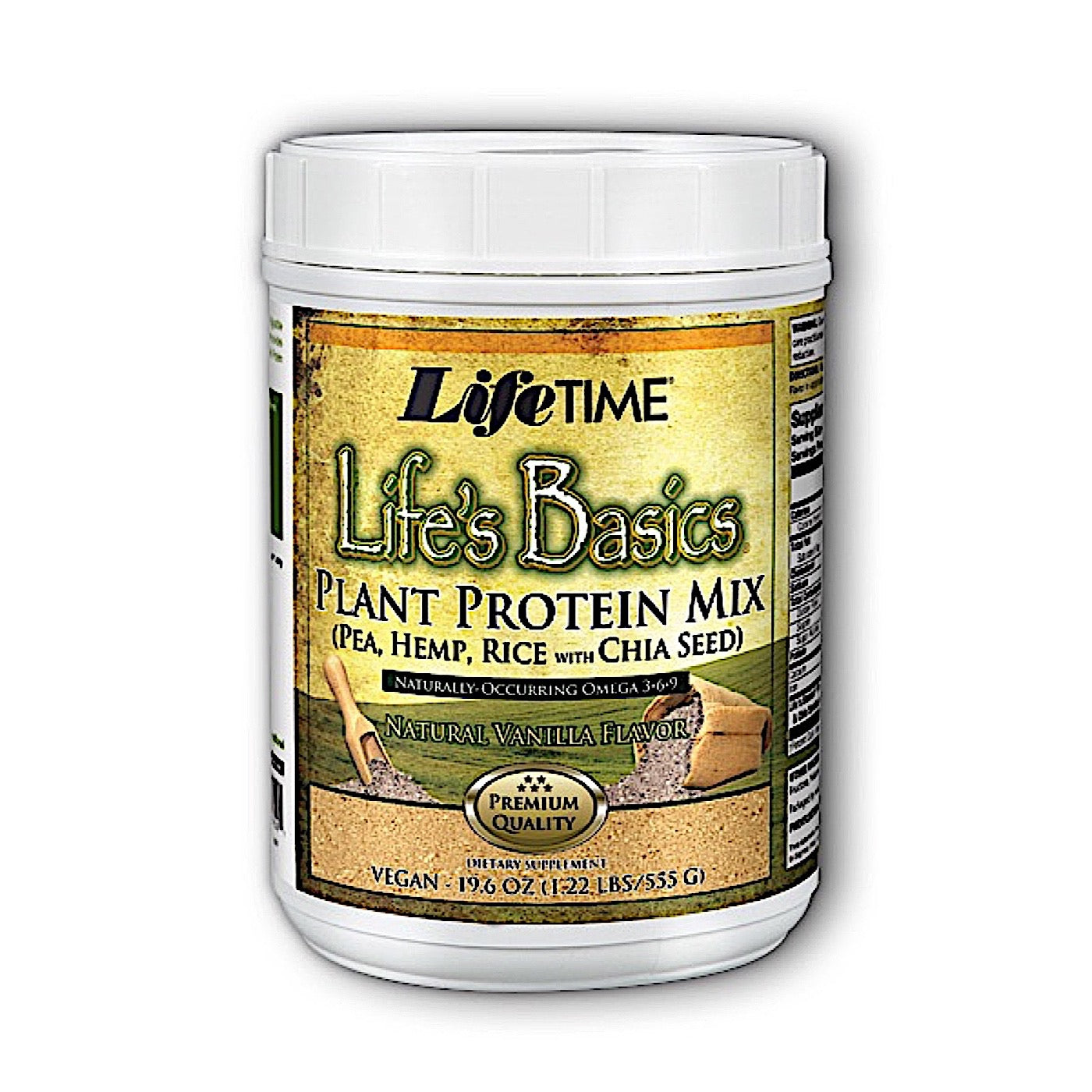Lifetime, Life's Basics Plant Protein Powder, 1.6 Lbs UPC 053232900501 | HiLife Vitamins
