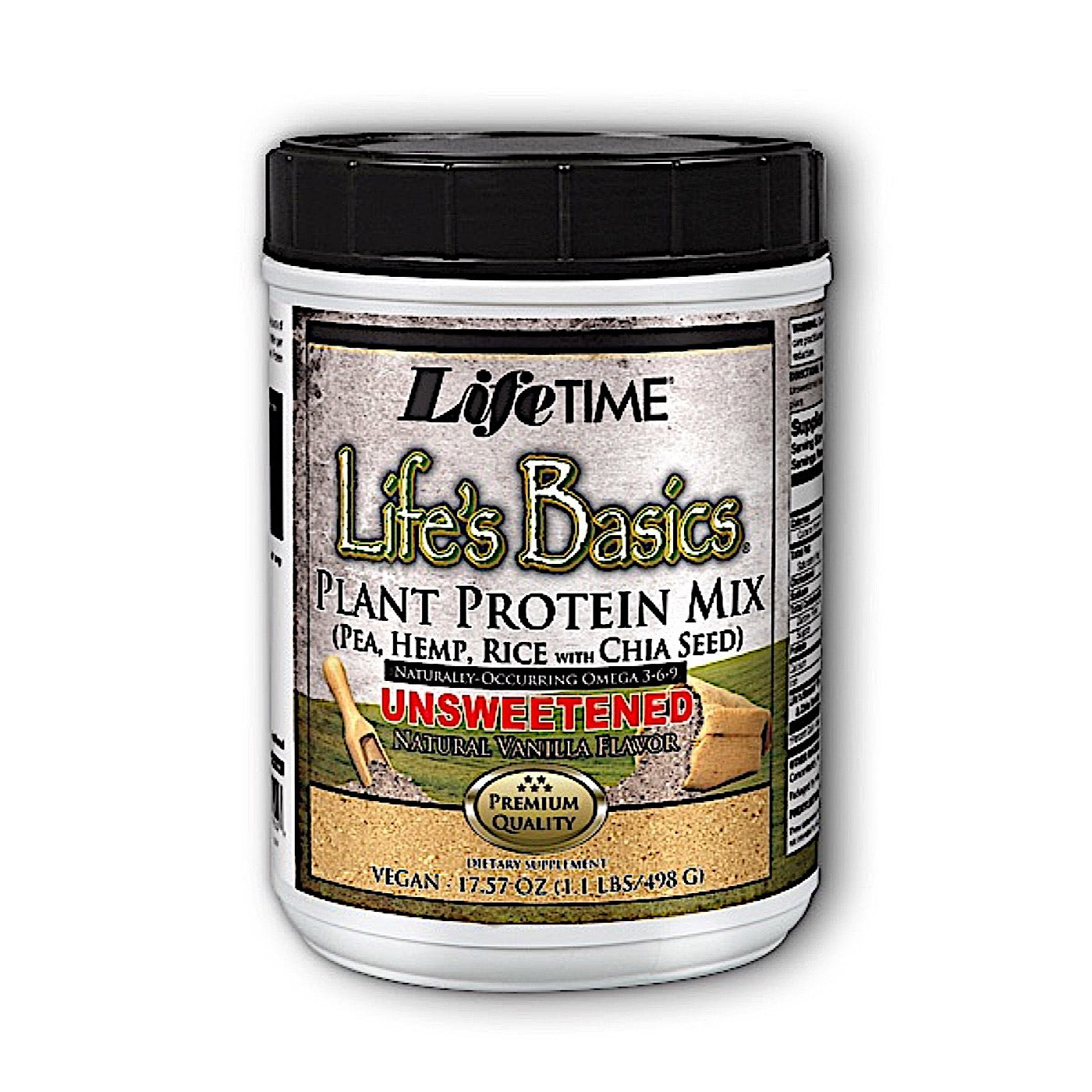 Lifetime, Life's Basics Plant Protein Unsweetened Powder, 1.5 Lbs UPC 053232900556 | HiLife Vitamins