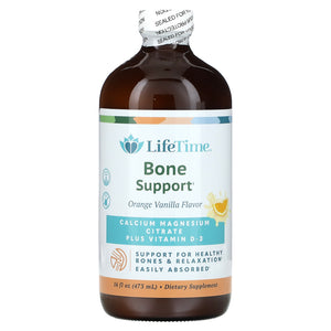 Lifetime, Bone Support, Calcium Magnesium Citrate Plus Vitamin D-3, Orange Vanilla, 16 Oz - 053232400056 | Hilife Vitamins