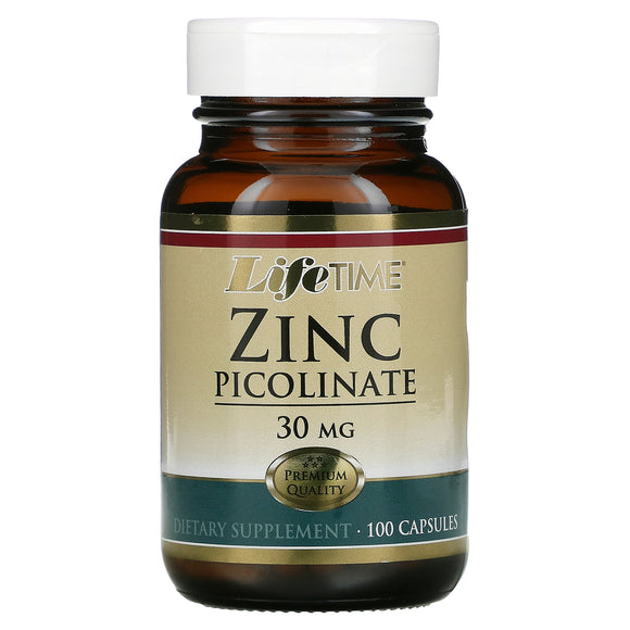Lifetime, Zinc Picolinate, 30 mg, 100 Capsules - 053232401213 | Hilife Vitamins