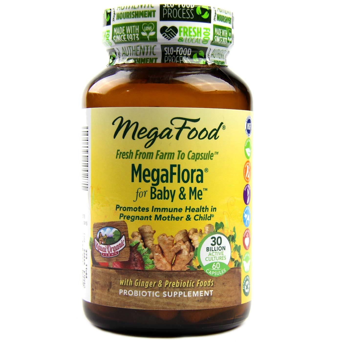 Megafood, Megaflora For Baby & Me, 60 Capsules UPC 051494100271 | HiLife Vitamins