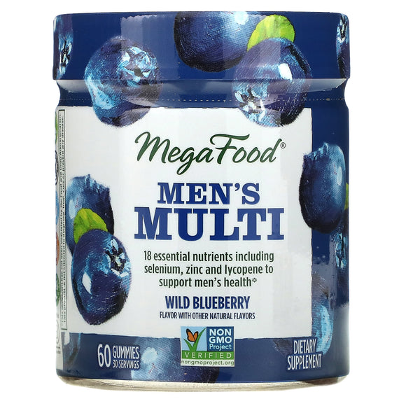 Megafood, Men’s Multi, Wild Blueberry, 60 Gummies - 051494104354 | Hilife Vitamins
