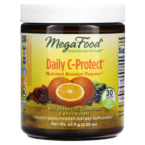 Megafood, Daily C-Protect Nutrient Booster Powder, 30 Servings, 2.25 Oz - 051494601372 | Hilife Vitamins