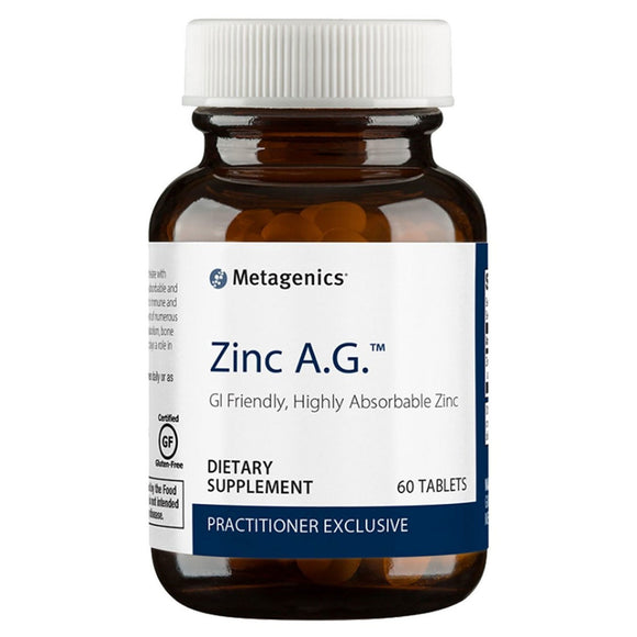Metagenics, Zinc A.g. 20mg, 60 Tablets - 755571030726 | Hilife Vitamins