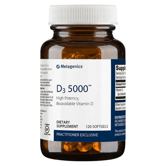 Metagenics, D3 5000, 120 Softgels - 755571920003 | Hilife Vitamins