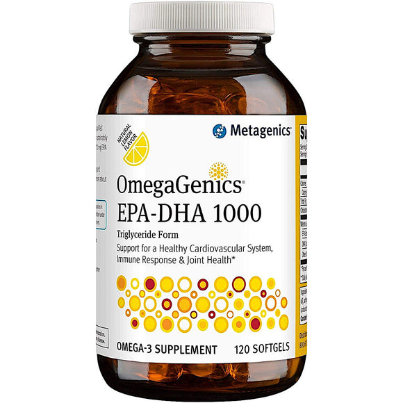 Metagenics, OmegaGenics EPA-DHA 1000 - Lemon, 120 Softgels - 755571938732 | Hilife Vitamins