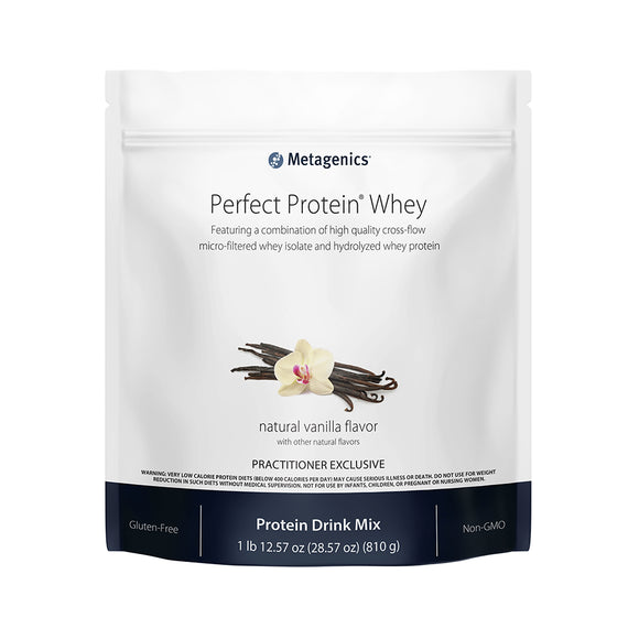 Metagenics, Perfect Protein® Whey, Vanilla Powder ,30 servings, 12.57 Oz - 755571948755 | Hilife Vitamins
