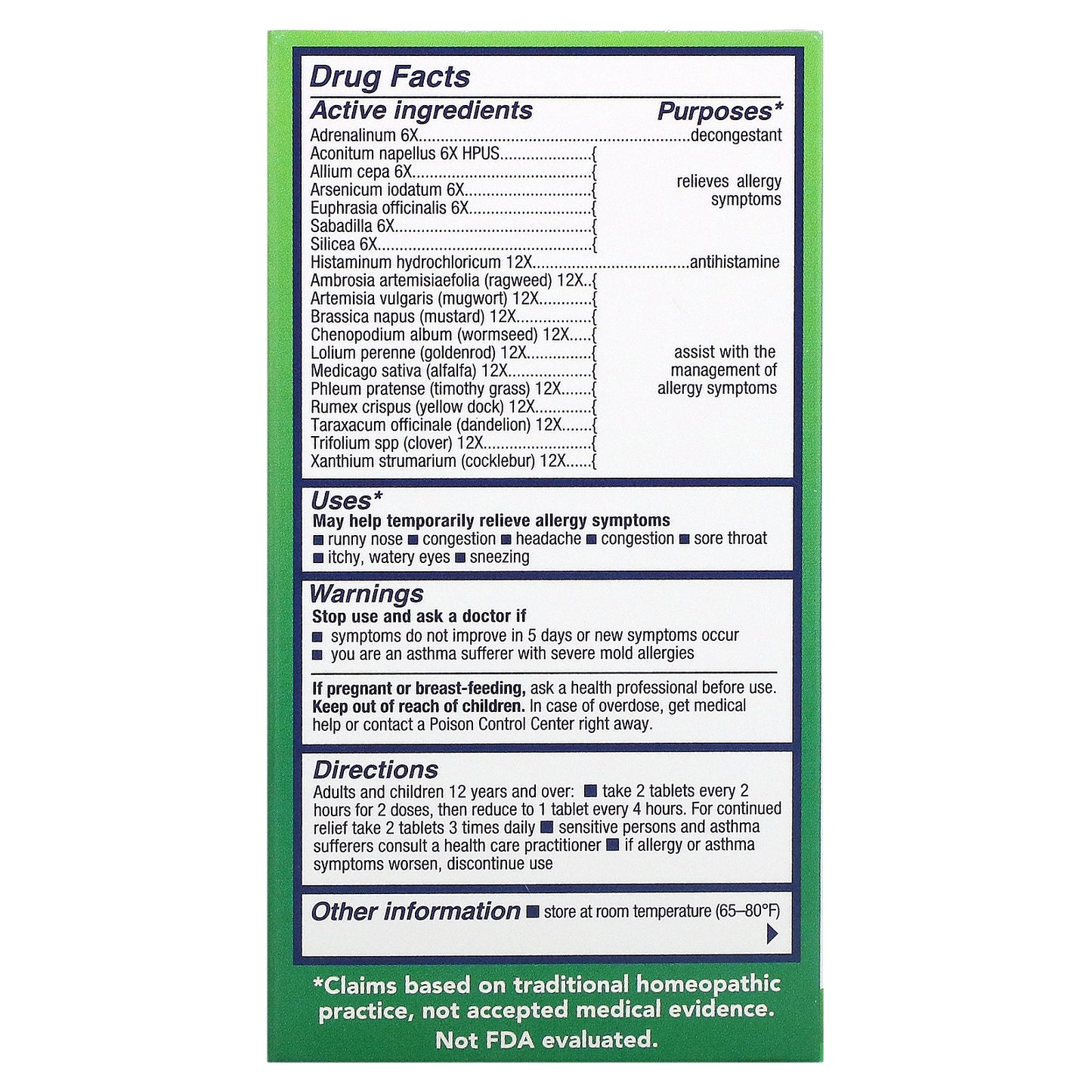 Natra-Bio, BioAllers, Allergy Treatment, Outdoor Allergy, 60 Lozenges UPC 371400711606 | HiLife Vitamins