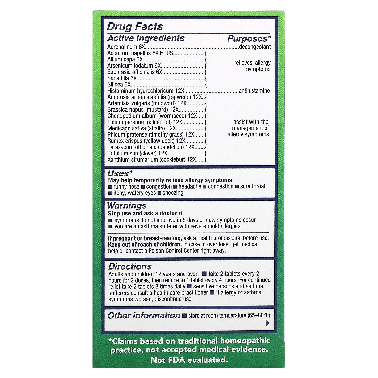 Natra-Bio, BioAllers, Allergy Treatment, Outdoor Allergy, 60 Lozenges UPC 371400711606 | HiLife Vitamins