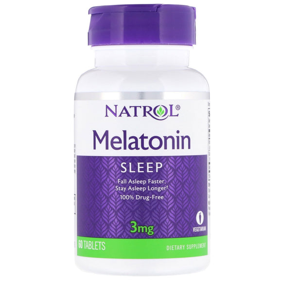 Natrol, Melatonin 3 mg, 60 Tablets - 047469005108 | Hilife Vitamins
