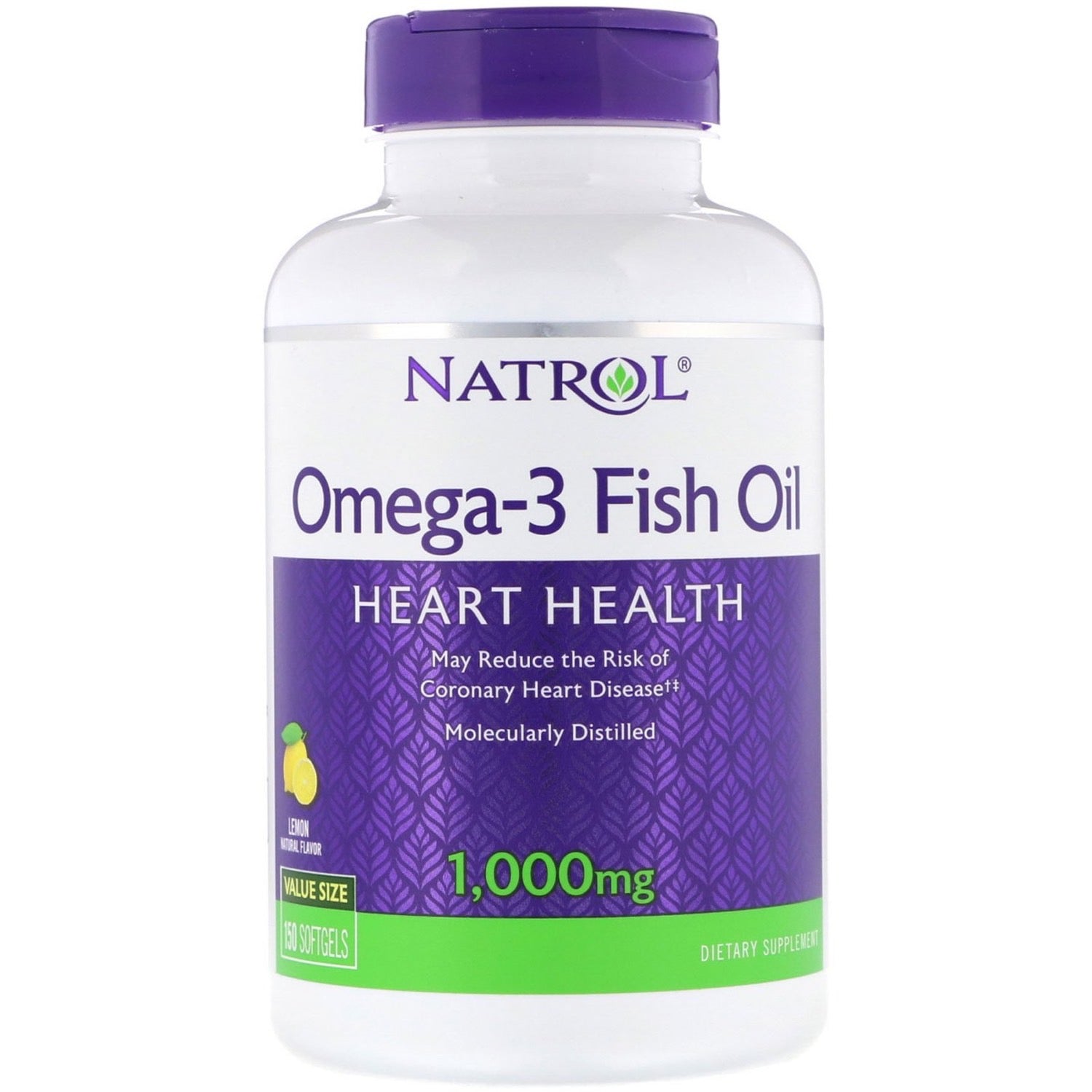 Natrol, Omega-3 Fish Oil, Natural Lemon Flavor, 1,000 mg, 150 Softgels UPC 047469040406 | HiLife Vitamins