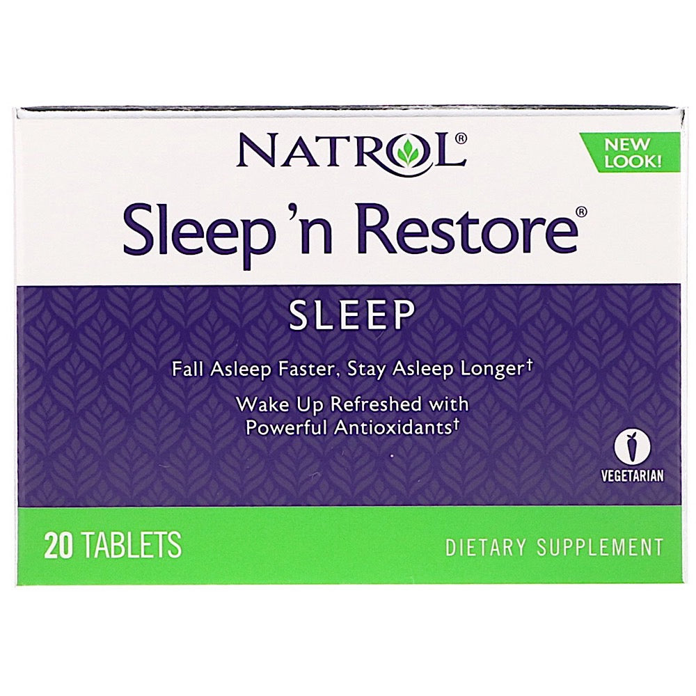 Natrol, Sleep ‘n Restore, 20 Tablets UPC 047469005023 | HiLife Vitamins