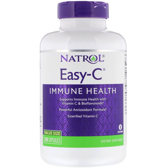 Natrol, Easy C 500 mg With Bios, 240 Vegetarian Capsules - 047469051037 | Hilife Vitamins