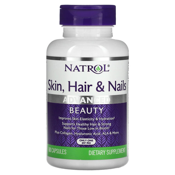 Natrol, Skin, Hair, Nails with Lutein, 60 Capsules - 047469071400 | Hilife Vitamins