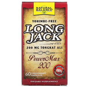 Natural Balance, Long Jack, PowerMax 200, 60 Vegetarian Capsules - 047868894129 | Hilife Vitamins