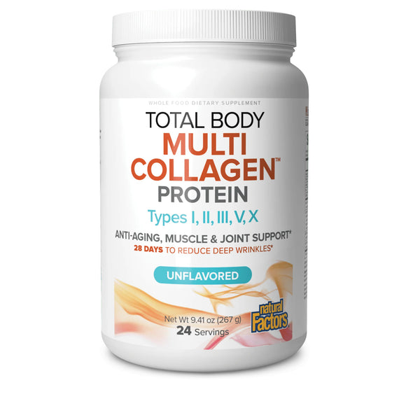 Natural Factors, Total Body Multi Collagen™️ Protein Unflavored, 9.41 oz, 24 Servings - 068958026459 | Hilife Vitamins