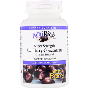 Natural Factors, Acairich Super Strength 500 Mg, 90 Capsules - 068958045306 | Hilife Vitamins