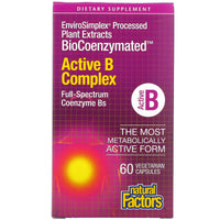 Natural Factors, BioCoenzymated, Active B Complex, 60 Vegetarian Capsules - 068958011325 | Hilife Vitamins