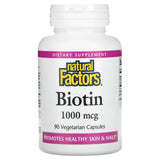Natural Factors, Biotin, 1,000 mcg, 90 Capsules - 068958012612 | Hilife Vitamins