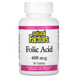 Natural Factors, Folic Acid, 400 mcg, 90 Tablets - 068958012728 | Hilife Vitamins