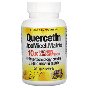 Natural Factors, Quercetin LipoMicel Matrix, 30 Liquid softgels - 068958013794 | Hilife Vitamins