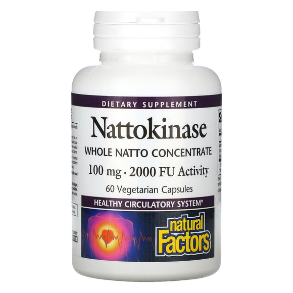 Natural Factors, Nattokinase 100 mg, 60 Capsules - 068958017259 | Hilife Vitamins