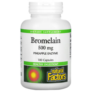 Natural Factors, Bromelain, 500 mg, 180 Capsules - 068958017365 | Hilife Vitamins