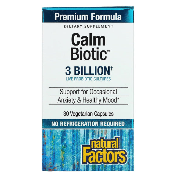 Natural Factors, Calm Biotic, 3 Billion, 30 Vegetarian Capsules - 068958018607 | Hilife Vitamins