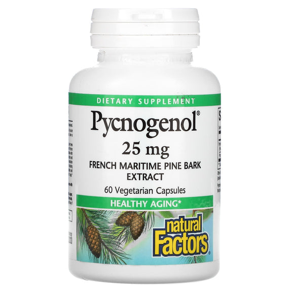 Natural Factors, Pycnogenol, 25 mg, 60 Capsules - 068958020907 | Hilife Vitamins