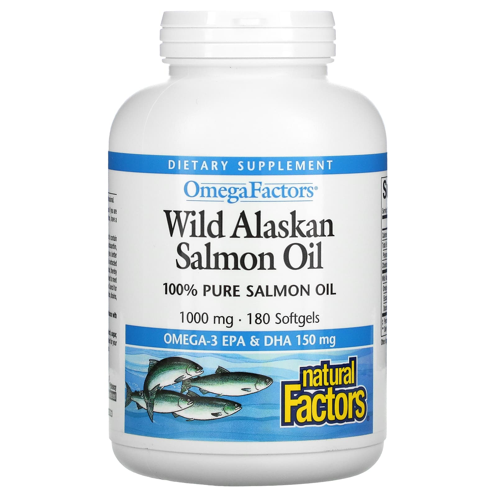 Natural Factors OmegaFactors Wild Alaskan Salmon Oil 180 Softgels