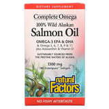 Natural Factors, Complete Omega 100% Wild Alaskan Salmon Oil 1,300 mg Enteripure®, 180 Softgels - 068958022666