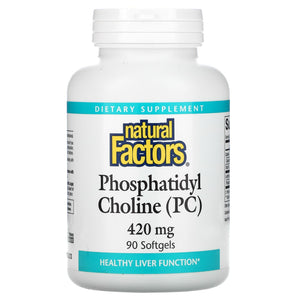 Natural Factors, Phosphatidyl Choline (PC), 420 mg, 90 Softgels - 068958026053 | Hilife Vitamins
