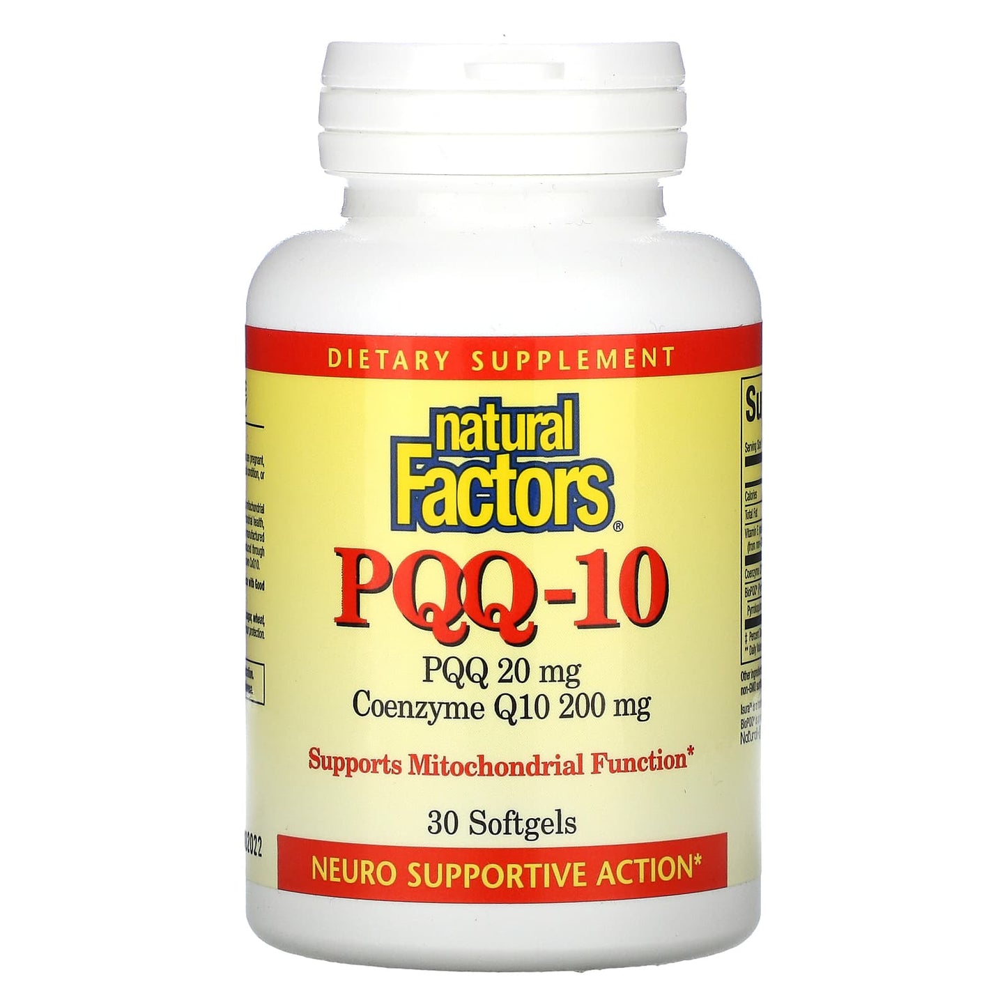 Natural Factors, PQQ-10 PQQ 20 mg / CoQ10 200 mg, 30 Softgels - 068958026176 | Hilife Vitamins